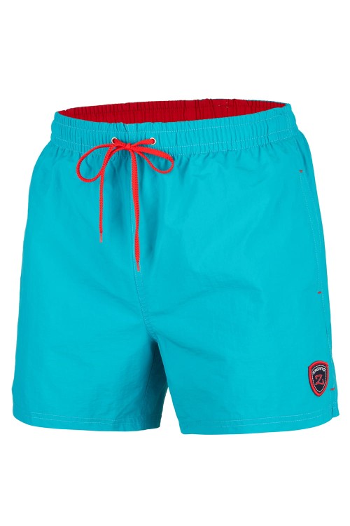 Szorty kąpielowe męskie spodenki sportowe zagano 5106 z logo w formie tarczy kolor turkusowy