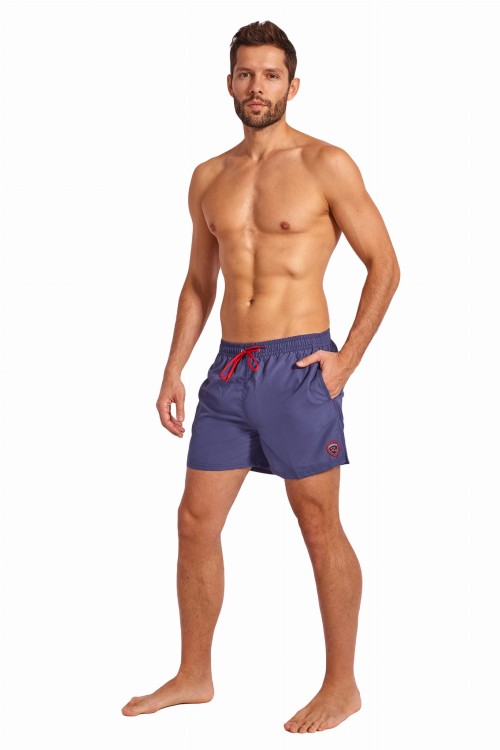 Szorty kąpielowe męskie spodenki sportowe zagano 5106 z logo w formie tarczy kolor ciemnofioletowy