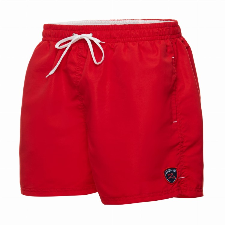 Szorty kąpielowe męskie spodenki sportowe zagano 5106 z logo w formie tarczy kolor czerwony