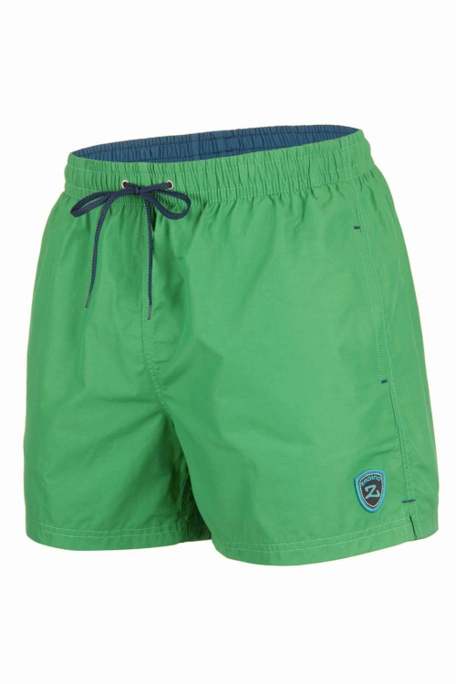 Szorty kąpielowe męskie spodenki sportowe zagano 5106 z logo w formie tarczy kolor ciemnozielony