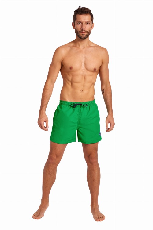 Szorty kąpielowe męskie spodenki sportowe zagano 5106 z logo w formie tarczy kolor ciemnozielony