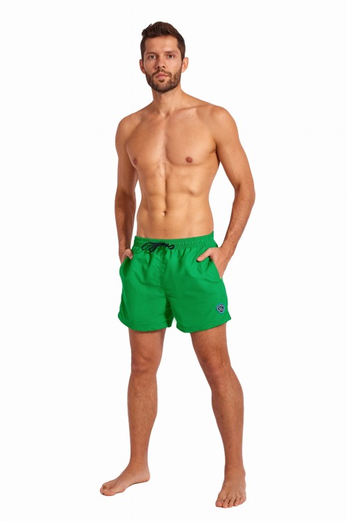 Szorty kąpielowe męskie spodenki sportowe zagano 5106 z logo w formie tarczy kolor ciemnozielony