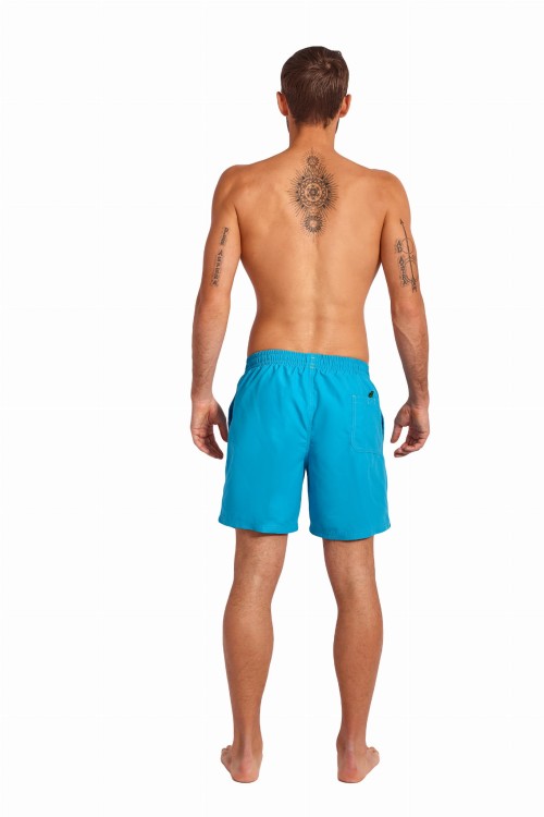 Szorty kąpielowe męskie spodenki sportowe zagano 5106 LONG z dłuższą nogawką i logo w formie tarczy kolor jasnoniebieski