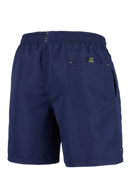 Szorty kąpielowe męskie spodenki sportowe zagano 5106 LONG z dłuższą nogawką i logo w formie tarczy kolor granatowy