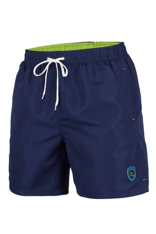 Szorty kąpielowe męskie spodenki sportowe zagano 5106 LONG z dłuższą nogawką i logo w formie tarczy kolor granatowy
