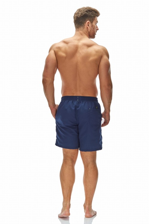 Szorty kąpielowe męskie spodenki sportowe zagano 5106 LONG z dłuższą nogawką i logo w formie tarczy kolor granatowy