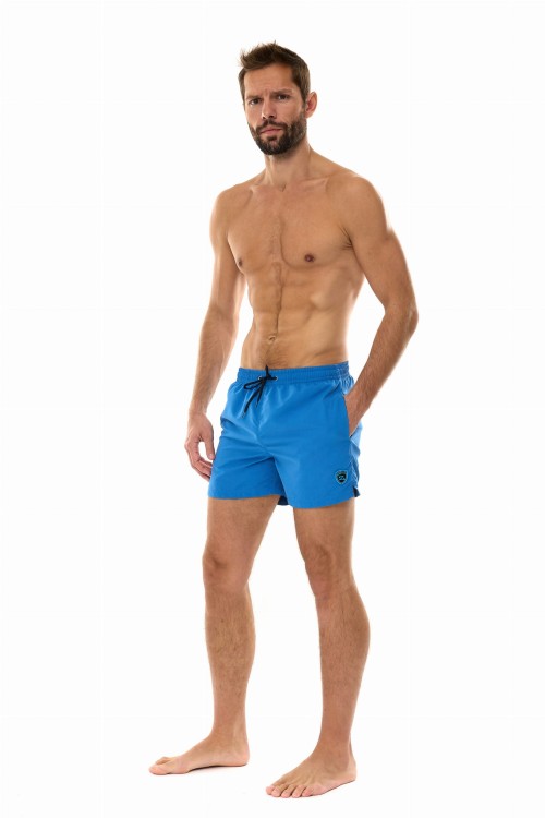 Szorty kąpielowe męskie spodenki sportowe zagano 5106 z logo w formie tarczy kolor niebieski