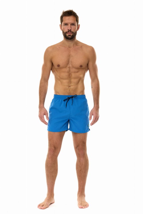 Szorty kąpielowe męskie spodenki sportowe zagano 5106 z logo w formie tarczy kolor niebieski