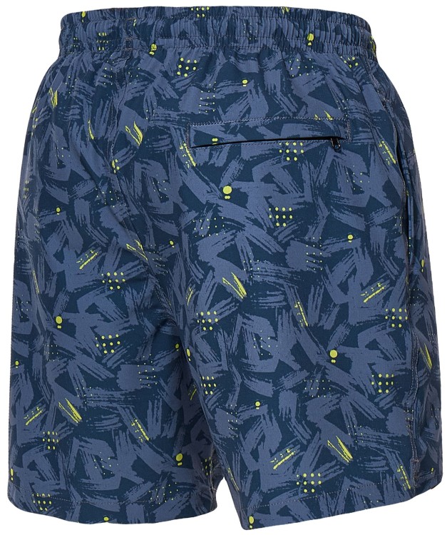 Szorty kąpielowe męskie spodenki sportowe elastyczne zagano 5673 kolor szary wzór z żółtymi wstawkami