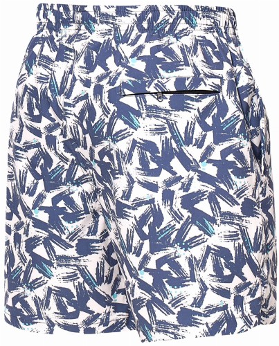 Szorty kąpielowe męskie spodenki sportowe elastyczne zagano 5673 kolor biały z niebieskim wzorem