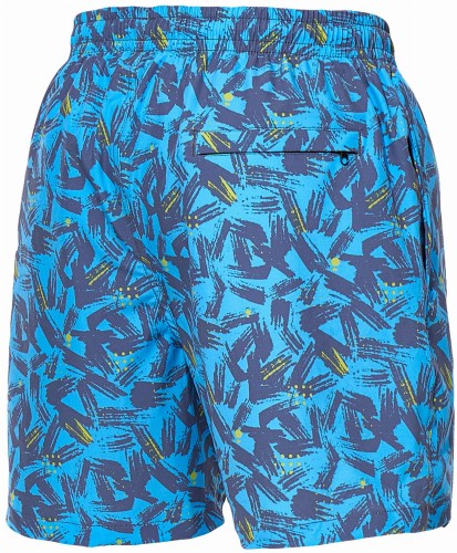 Szorty kąpielowe męskie spodenki sportowe elastyczne zagano 5673 kolor niebieski z ciemnoniebiesko żółtym wzorem