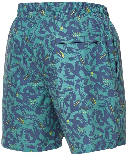 Szorty kąpielowe męskie spodenki sportowe elastyczne zagano 5673 kolor zielony z szaro żółtym wzorem