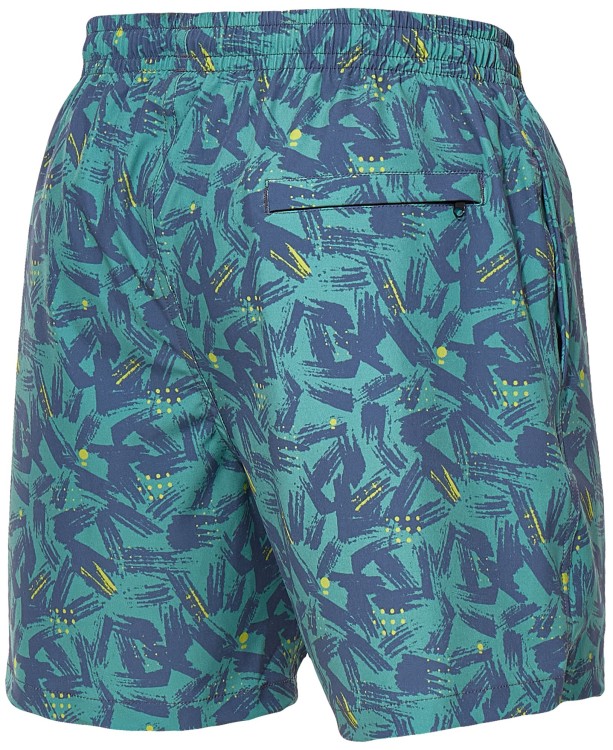 Szorty kąpielowe męskie spodenki sportowe elastyczne zagano 5673 kolor zielony z szaro żółtym wzorem