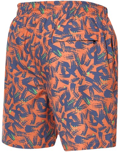 Szorty kąpielowe męskie spodenki sportowe elastyczne zagano 5673 kolor pomarańczowy z szaro zielonym wzorem