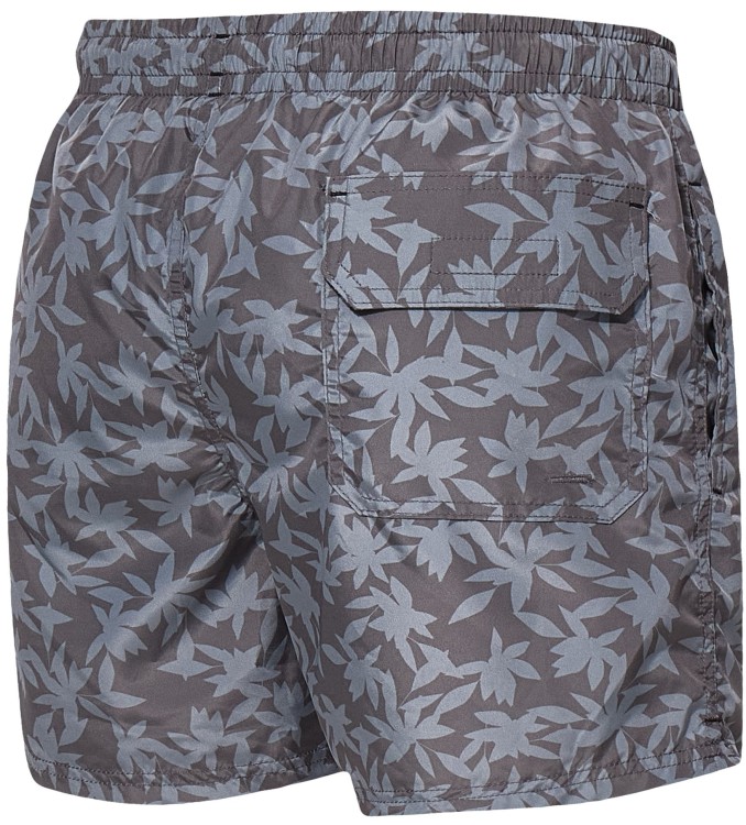 Szorty kąpielowe męskie spodenki sportowe elastyczne zagano 5675 kolor szary z jasnoszarym motywem liści