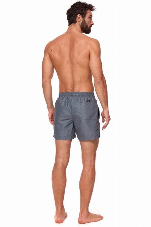 Szorty kąpielowe męskie spodenki sportowe zagano 5106 z logo w formie tarczy kolor szary
