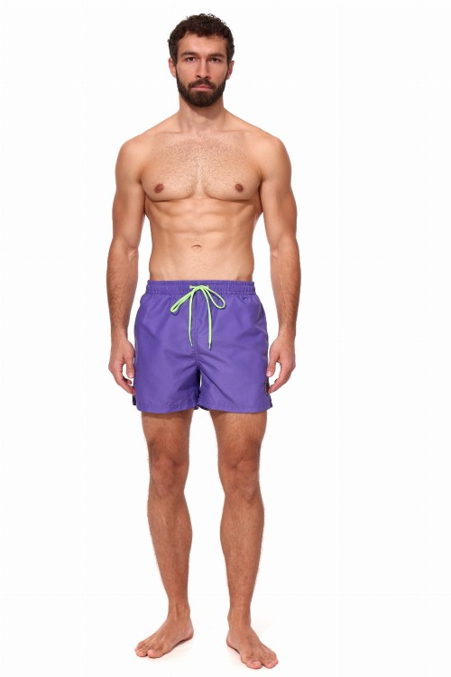 Szorty kąpielowe męskie spodenki sportowe zagano 5106 z logo w formie tarczy kolor fioletowy
