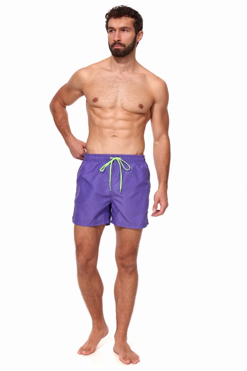 Szorty kąpielowe męskie spodenki sportowe zagano 5106 z logo w formie tarczy kolor fioletowy