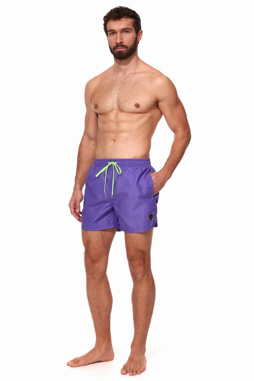 Szorty kąpielowe męskie spodenki sportowe zagano 5106 z logo w formie tarczy kolor fioletowy