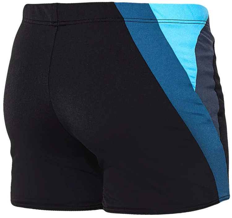 Kąpielówki męskie bokserki spodenki pływackie zagano 2402 kolor czarny z ciemnozielono niebieskimi wstawkami