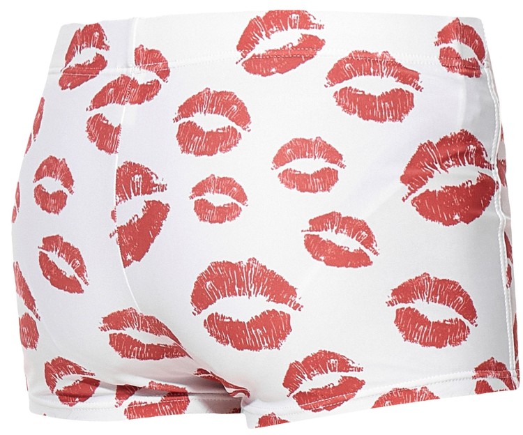 Kąpielówki męskie bokserki spodenki pływackie kolorowe zagano 2380 kolor biały z motywem czerwonych ust