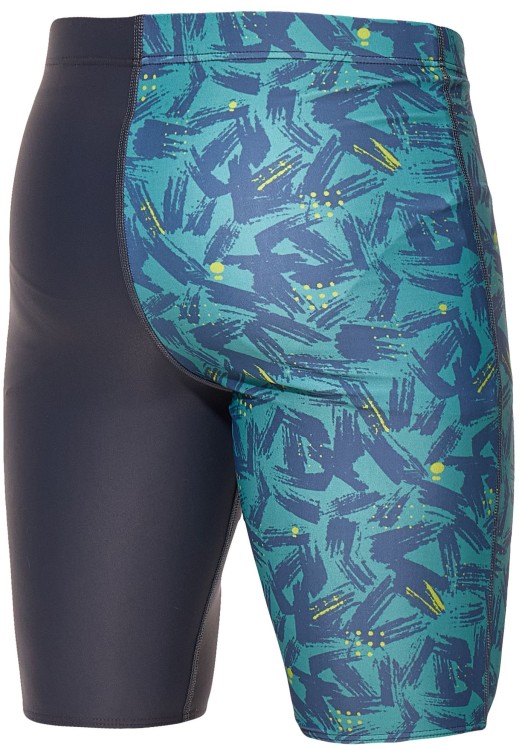 Kąpielówki męskie spodenki pływackie jammer 2389 kolor szary z niebiesko zielonym wzorem