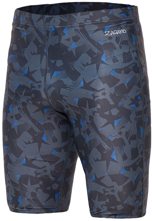 Kąpielówki męskie spodenki pływackie jammer 2387 z szaro niebieskim wzorem