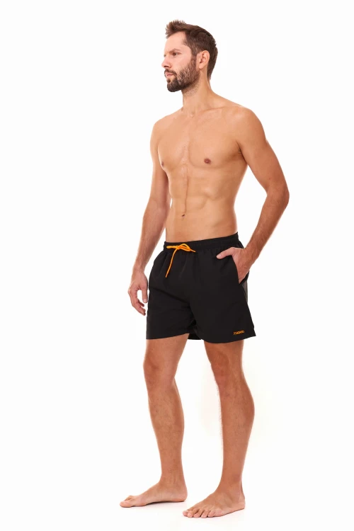 Szorty kąpielowe męskie spodenki sportowe zagano 5016 eco kolor czarny. Wykonane z tkaniny pochodzącej z recyklingu.